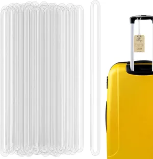 30PCS Clear Plastic Luggage Loop Straps,Worm Loops for Luggage Tags,Name Tag Loop for Identification Cards ID,6 inch Luggage Tap Straps Loop Strap for Insert Bags Suitcase Label Fastener