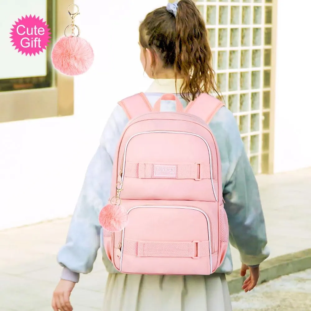 3Pcs Backpack for Girls Boys, 17 Inches Women Men School Bookbag Set for Teens College, Laptop Backpacks with Lunch Box