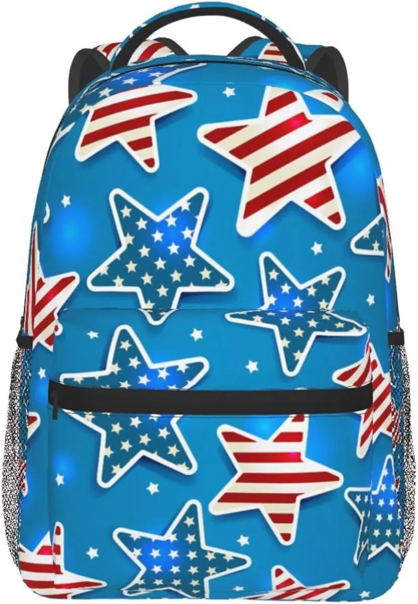 4th July Travel Laptop Backpack Women Lightweight Backpack Adjustable College Backpack Fits 15.6 Inch Laptop Waterproof Travel Backpack for Men