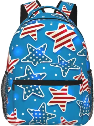 4th July Travel Laptop Backpack Women Lightweight Backpack Adjustable College Backpack Fits 15.6 Inch Laptop Waterproof Travel Backpack for Men