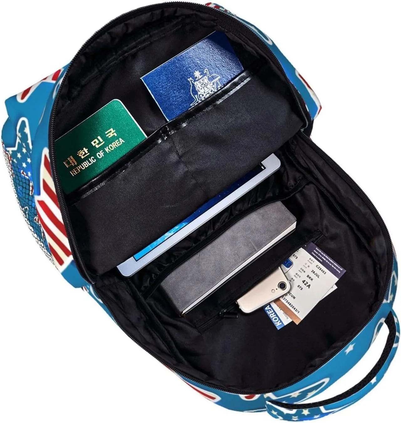 4th July Travel Laptop Backpack Women Lightweight Backpack Adjustable College Backpack Fits 15.6 Inch Laptop Waterproof Travel Backpack for Men