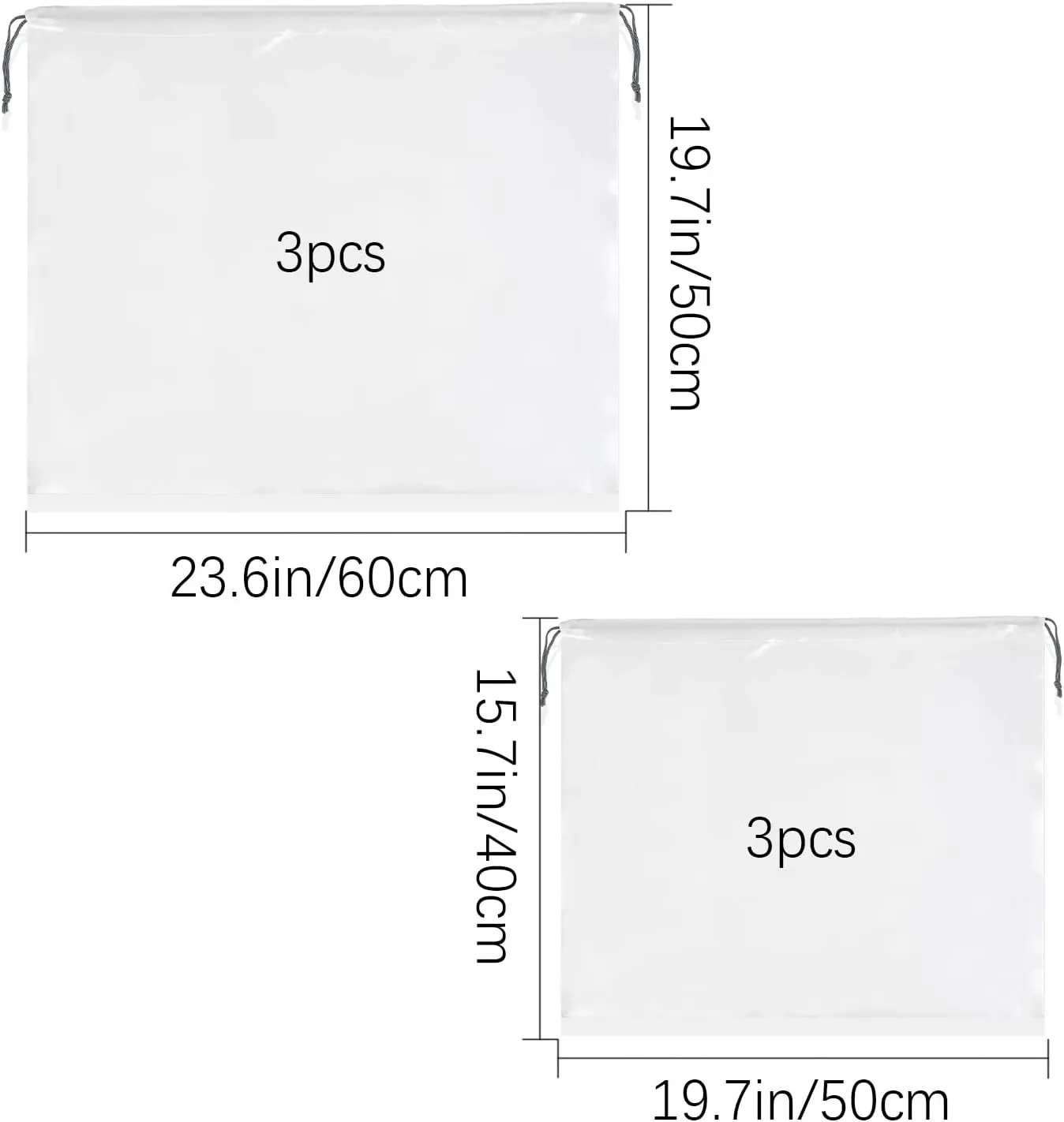 6 Pack Dust Bags for Large Handbags Dust Cover Storage Bags Silk Dustproof Drawstring Storage Bag Travel Storage Pouch 2 Size(15.7x19.7 || 19.7x23.6Inch)