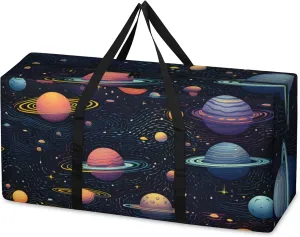 Abstract Galaxy Extra Large Moving Bags Heavy Duty Storage Bags Universe Galaxy Cloth Wrap Around Handles Double Zipper Reusable Convenient Foldable Storage Tote for Travel Camping Space Save