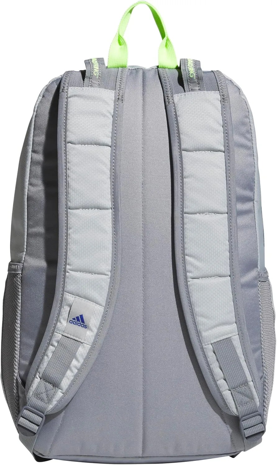 adidas Excel Backpack, Durable Large Athletic Laptop Bag, Stone Grey/Team Royal Blue/Lucid Lemon Yellow, One Size