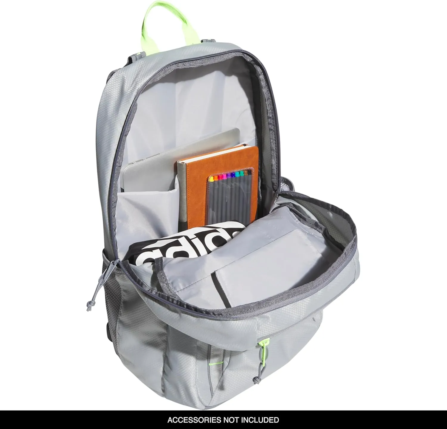 adidas Excel Backpack, Durable Large Athletic Laptop Bag, Stone Grey/Team Royal Blue/Lucid Lemon Yellow, One Size