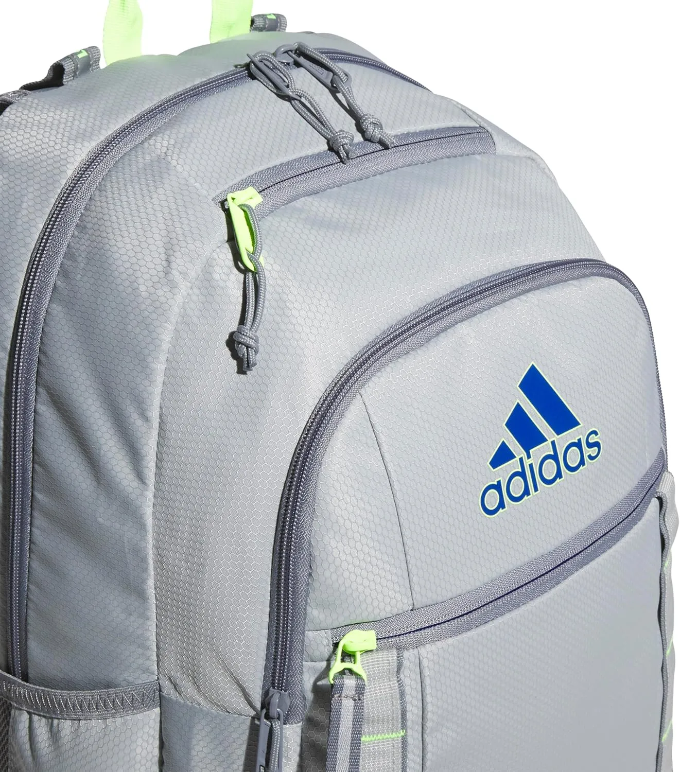 adidas Excel Backpack, Durable Large Athletic Laptop Bag, Stone Grey/Team Royal Blue/Lucid Lemon Yellow, One Size