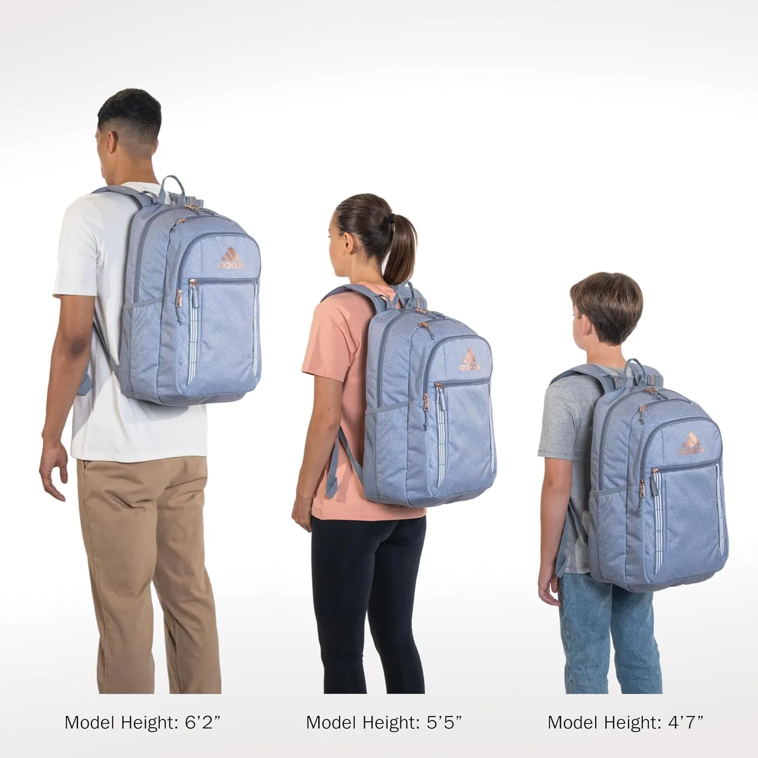 adidas Excel Backpack, Durable Large Athletic Laptop Bag, Stone Grey/Team Royal Blue/Lucid Lemon Yellow, One Size