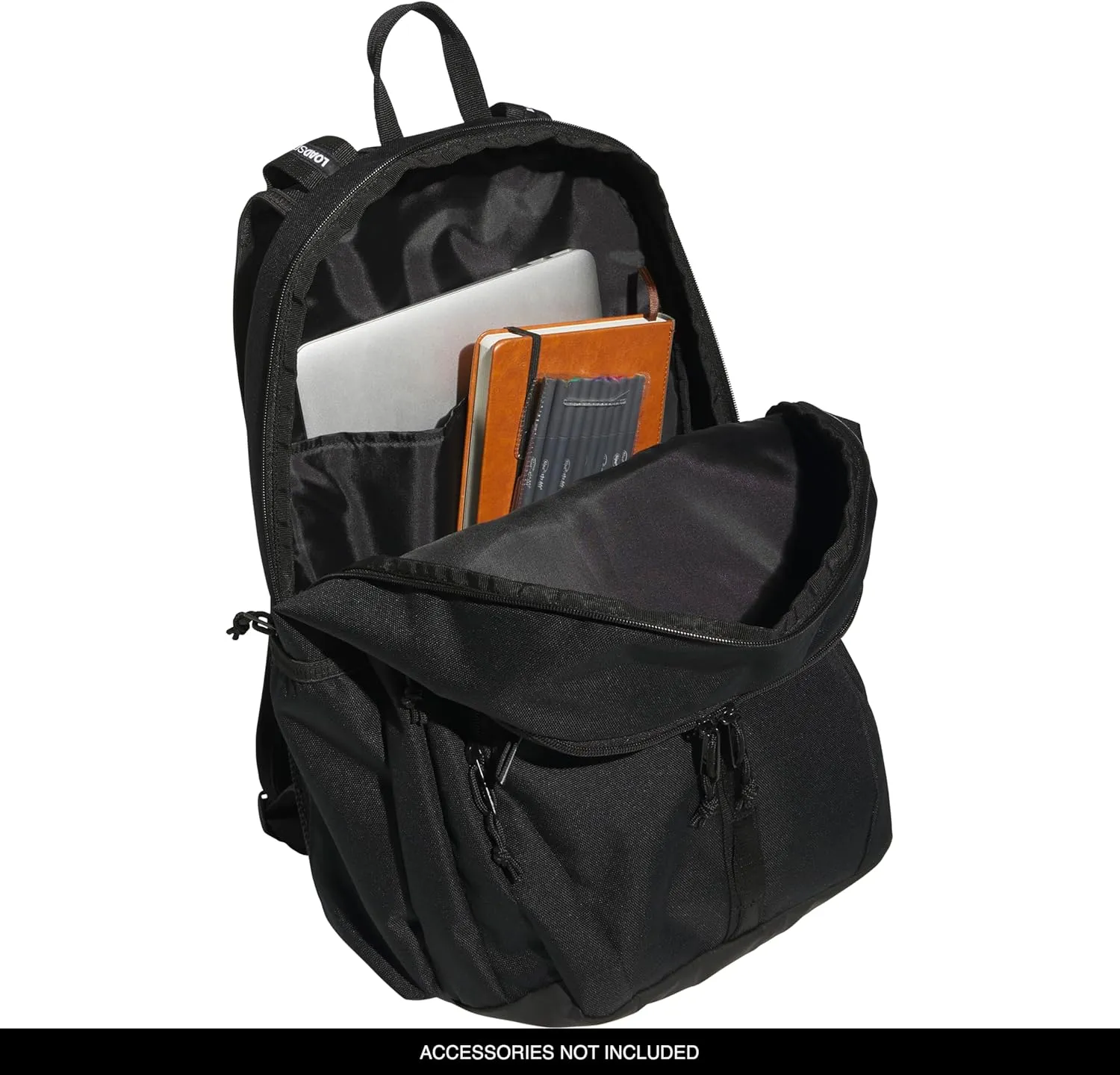 adidas Prime Backpack for Work, Travel Bag for Women and Men with Padded Compartment for Laptop, Black/White/2, One Size