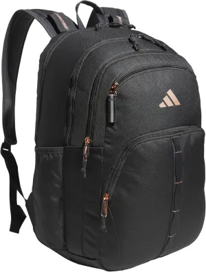 adidas Prime Backpack for Work, Travel Bag for Women and Men with Padded Compartment for Laptop, Carbon Grey/Rose Gold, One Size