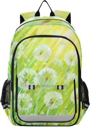 ALAZA Green Dandelion Laptop Backpack Purse for Women BookBags 17 inch School Bags Men Boys Girls Travel Casual Daypack
