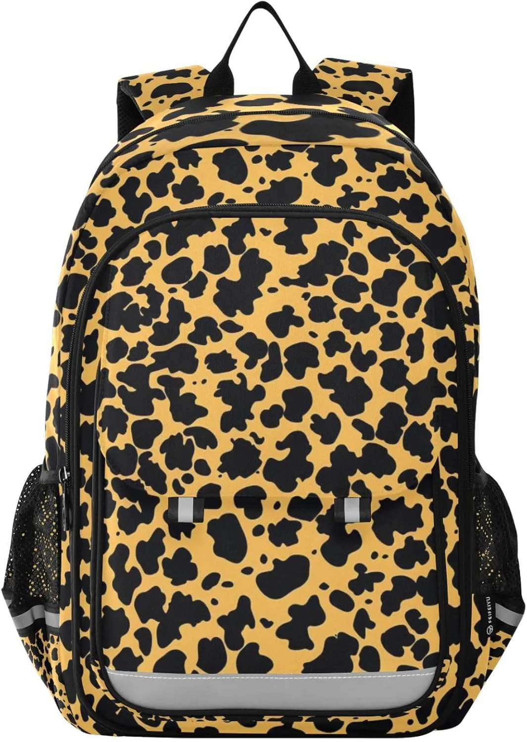 ALAZA Leopard Yellow Print Laptop Backpack Purse for Women Men School Bag 17 Inch Bookbag Student Boys Girls Travel Casual Daypack
