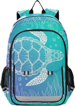ALAZA Sea Turtle under Water Boho Style Backpacks Travel Laptop Backpack
