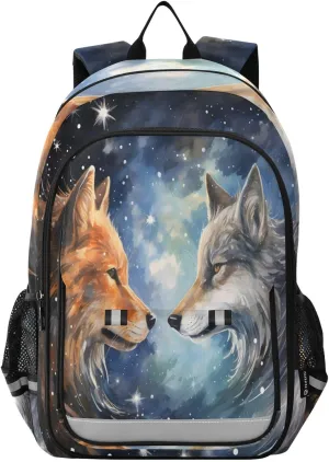 ALAZA Wolf Laptop Backpack Purse for Women BookBags 17 inch School Bags Men Boys Girls Travel Casual Daypack