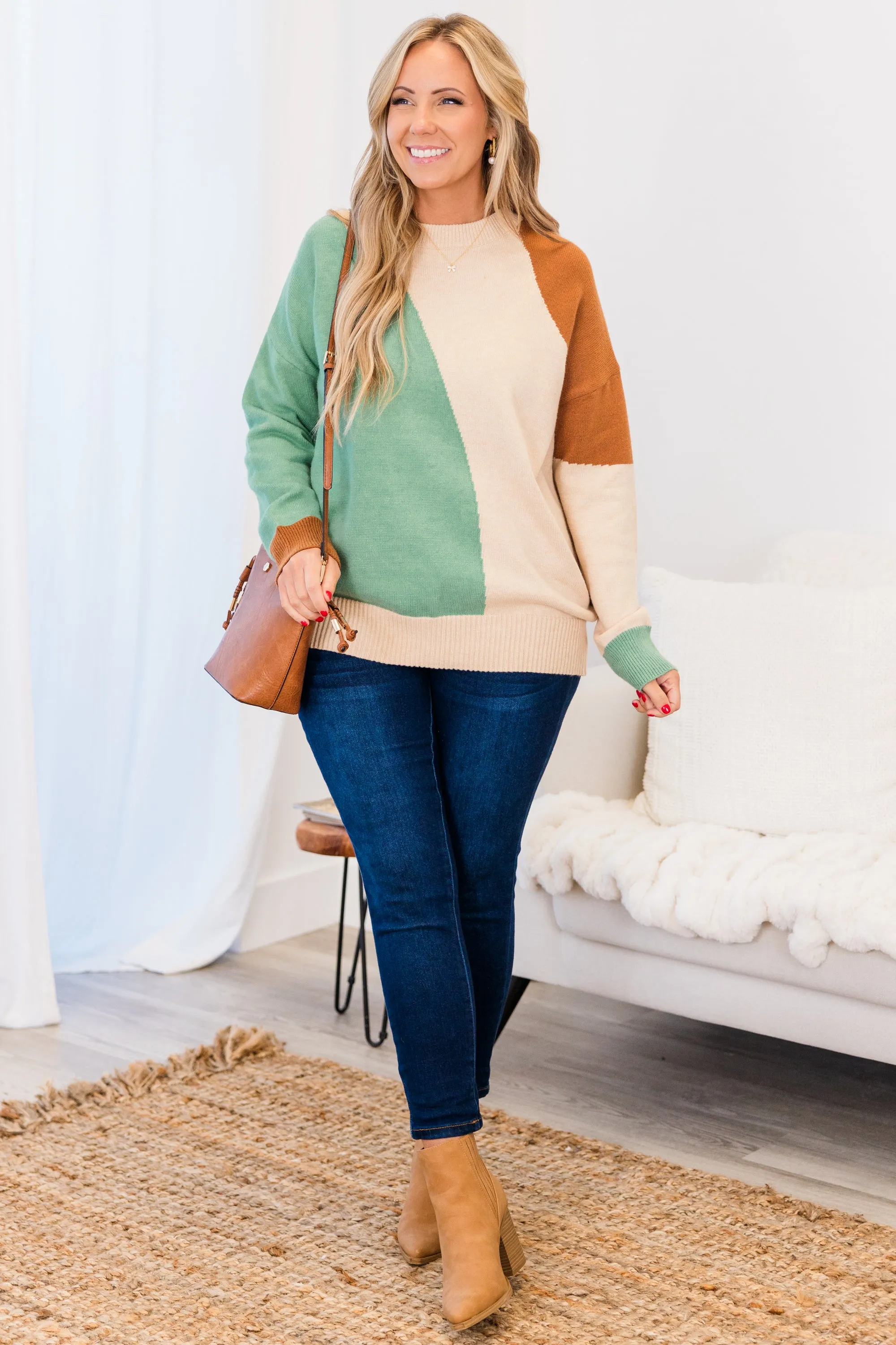 Almost Forever Sweater, Teal