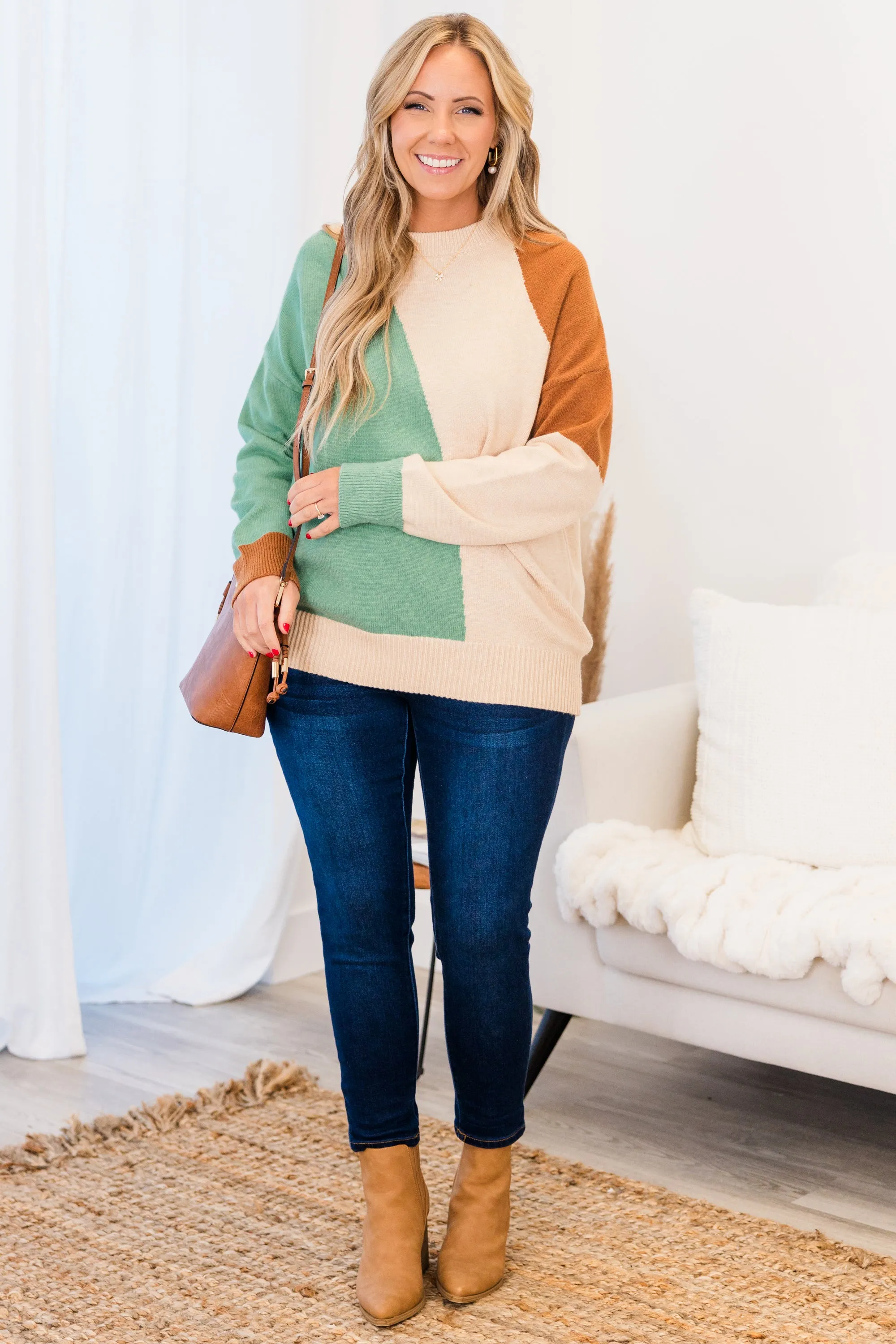Almost Forever Sweater, Teal