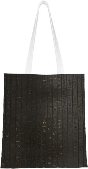 Ancient Egyptian Hieroglyph Print Totes, Portable Beach Bag,Reusable Grocery Bags Foldable Shopping With Handlesbags