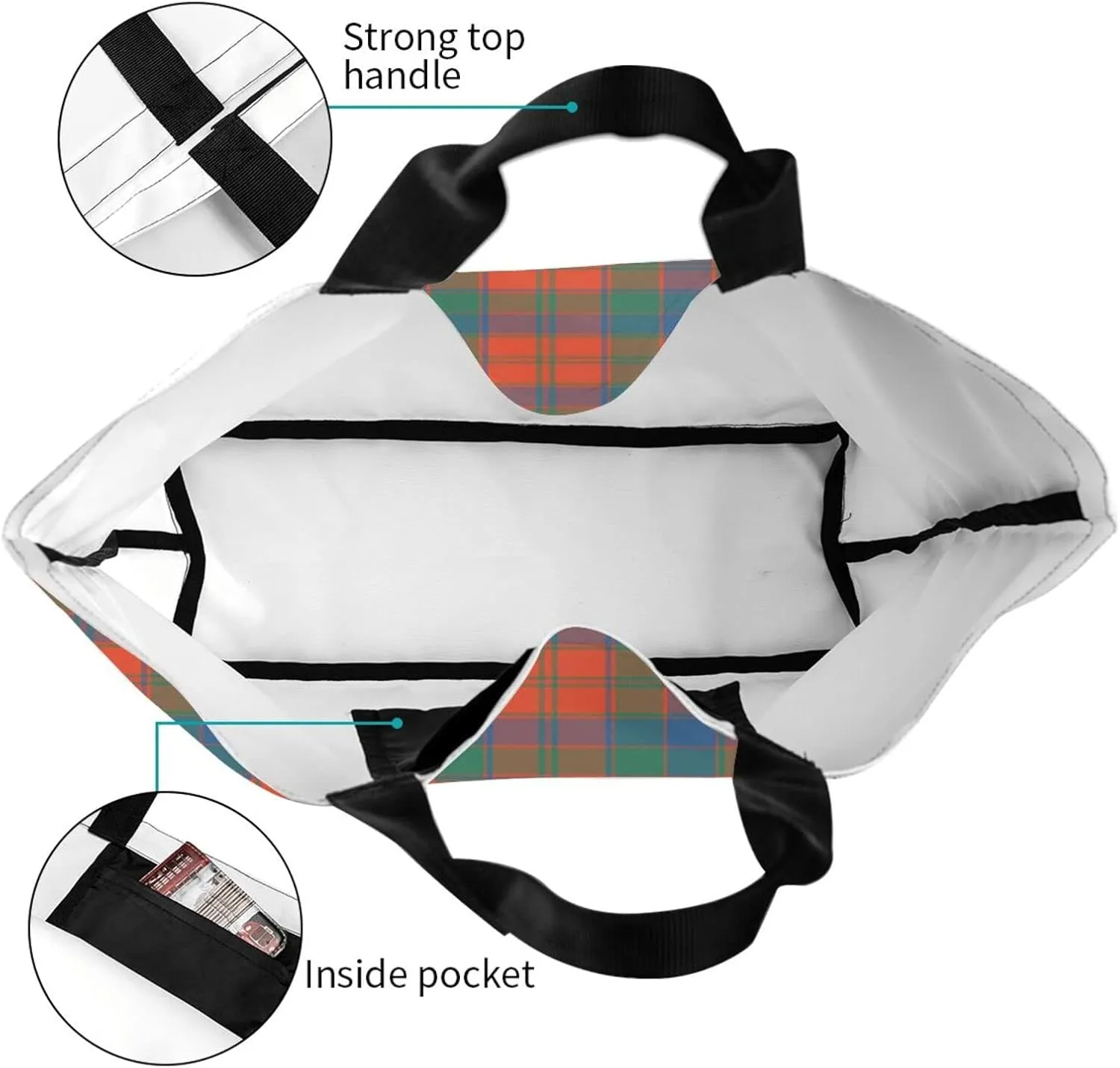 Ancient Tartan Tote Bag For Women Weekender Travel Bag Reusable Grocery Bags Large Totes Handbags