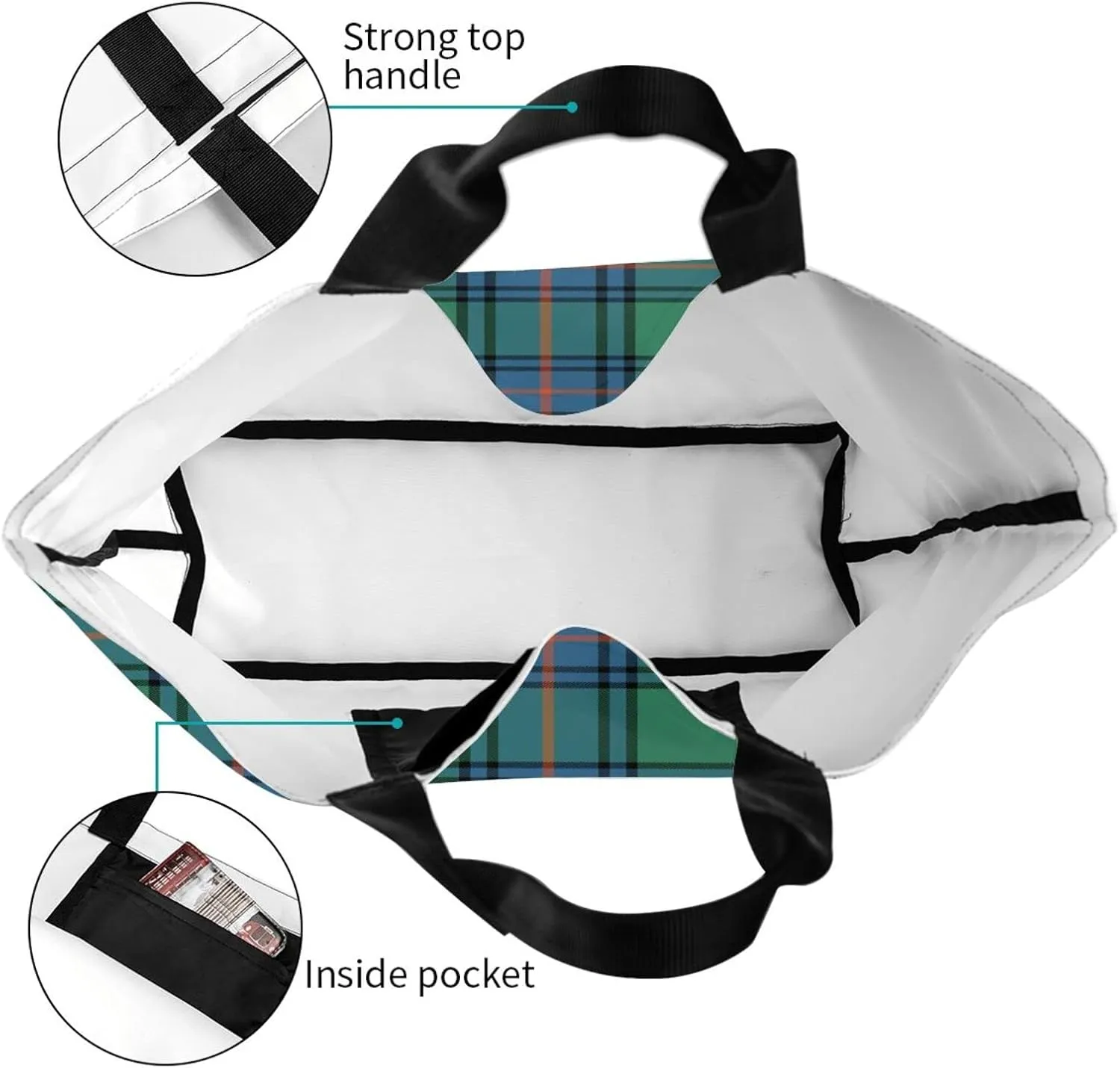 Ancient Tartan Tote Bag For Women Weekender Travel Bag Reusable Grocery Bags Large Totes Handbags