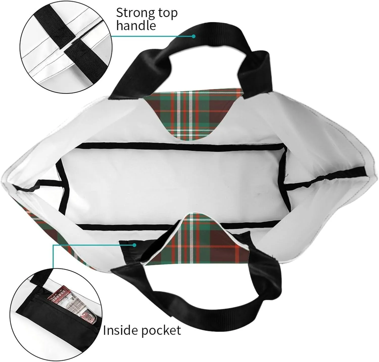 Ancient Tartan Tote Bag For Women Weekender Travel Bag Reusable Grocery Bags Large Totes Handbags