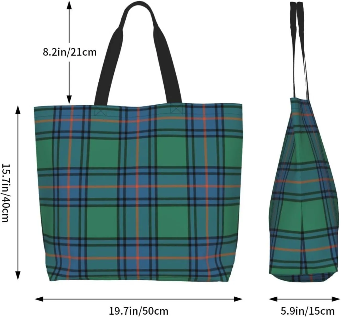 Ancient Tartan Tote Bag For Women Weekender Travel Bag Reusable Grocery Bags Large Totes Handbags