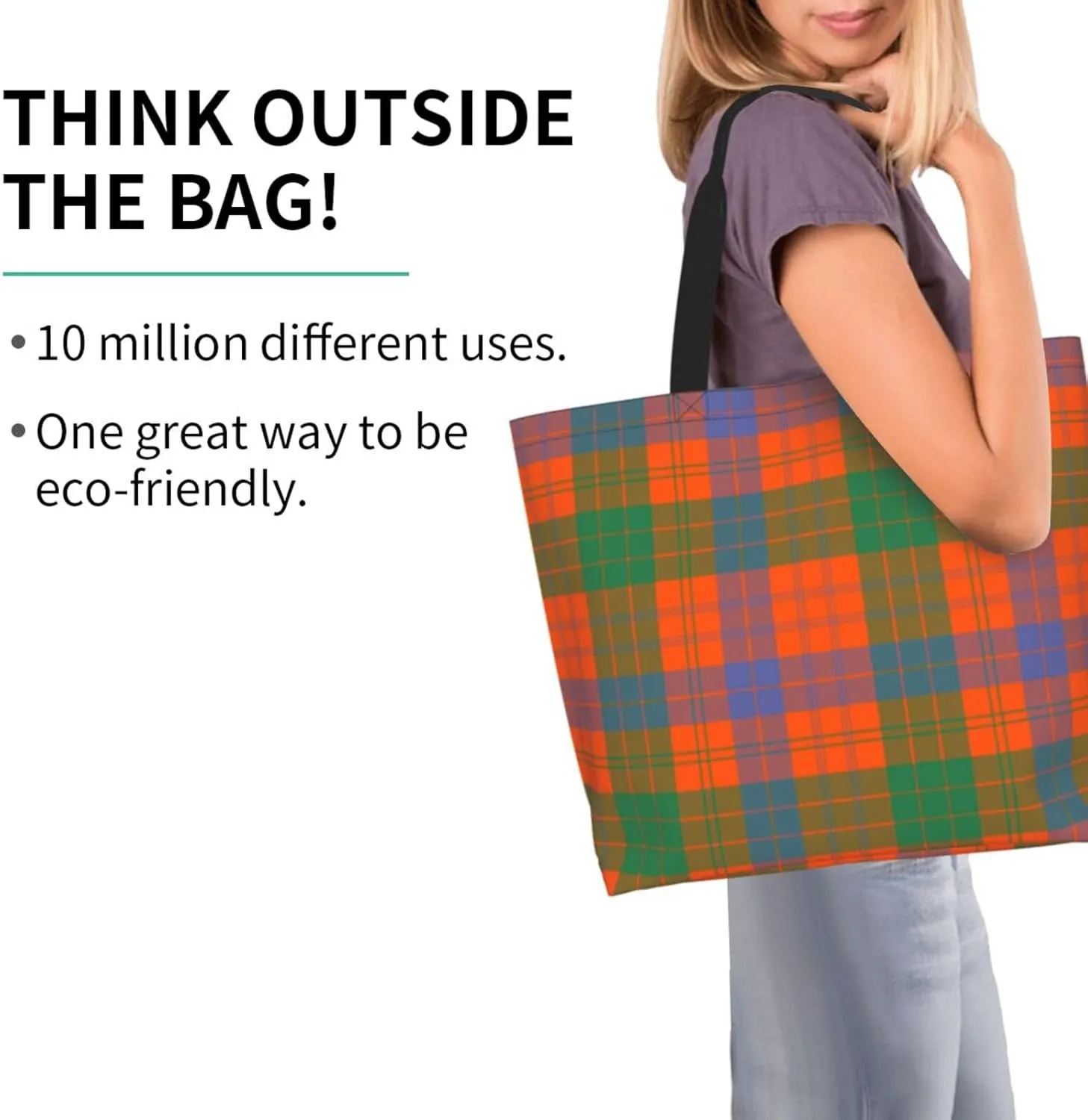 Ancient Tartan Tote Bag For Women Weekender Travel Bag Reusable Grocery Bags Large Totes Handbags