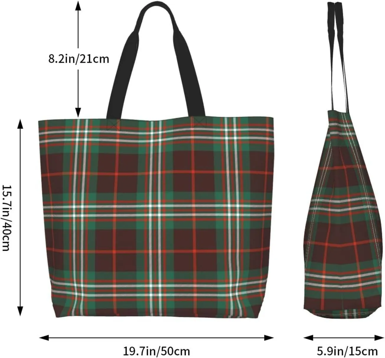 Ancient Tartan Tote Bag For Women Weekender Travel Bag Reusable Grocery Bags Large Totes Handbags