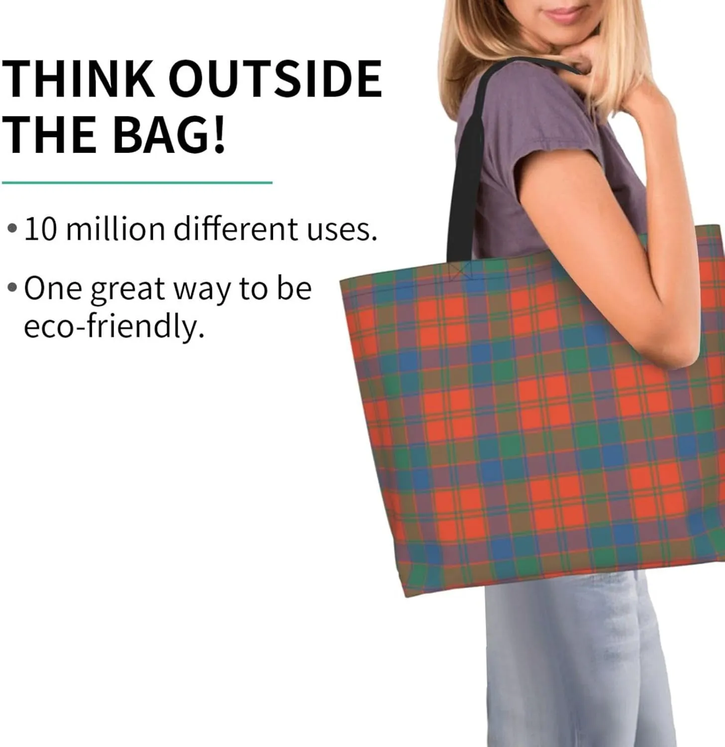 Ancient Tartan Tote Bag For Women Weekender Travel Bag Reusable Grocery Bags Large Totes Handbags