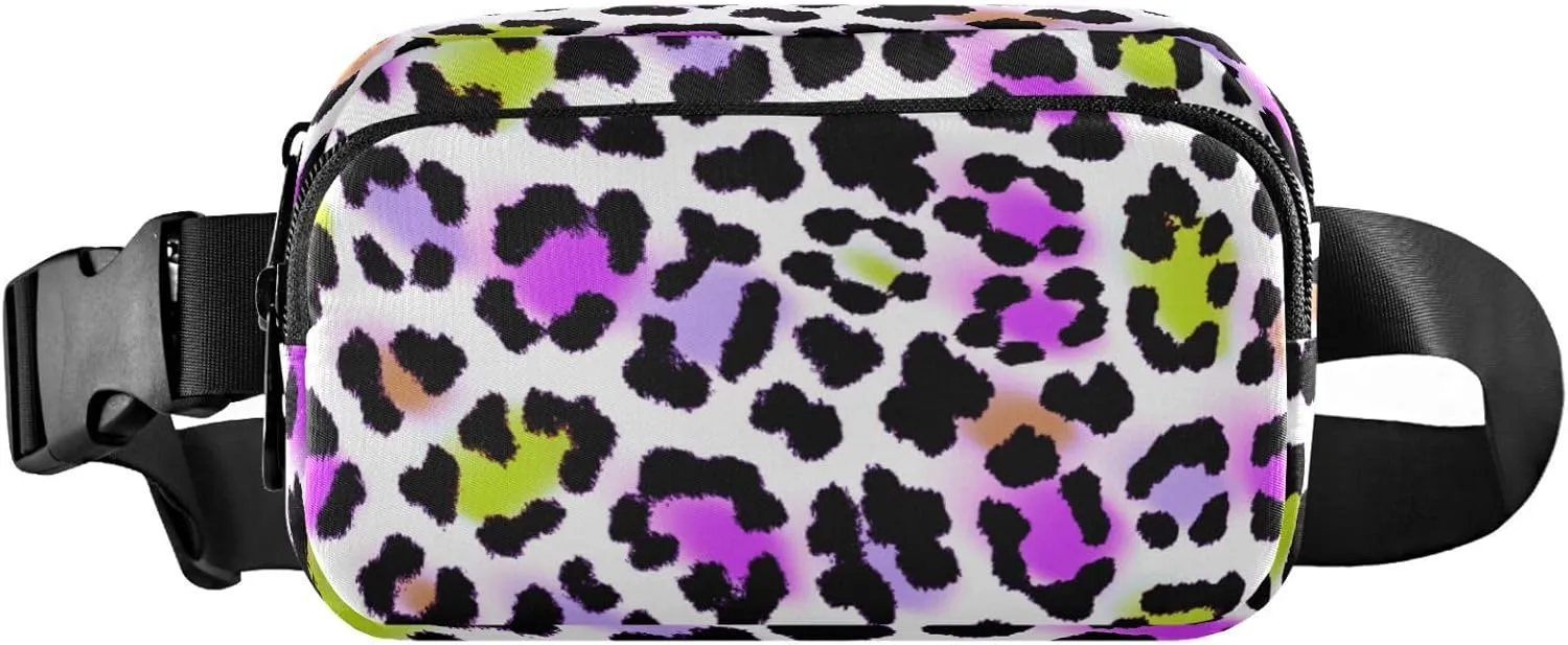 Animal Print Leopard Texture Belt Bag for Women Men Fanny Pack Small Waist Pouch Crossbody Bags for Outdoor Hiking Running Travel