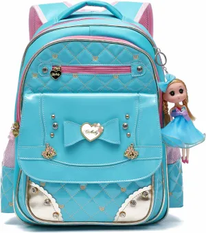 AO ALI VICTORY Backpack for Girls, Waterproof Kids Backpacks School Bag Toddler Bookbags Cute Travel Daypack (Large, A-Blue)