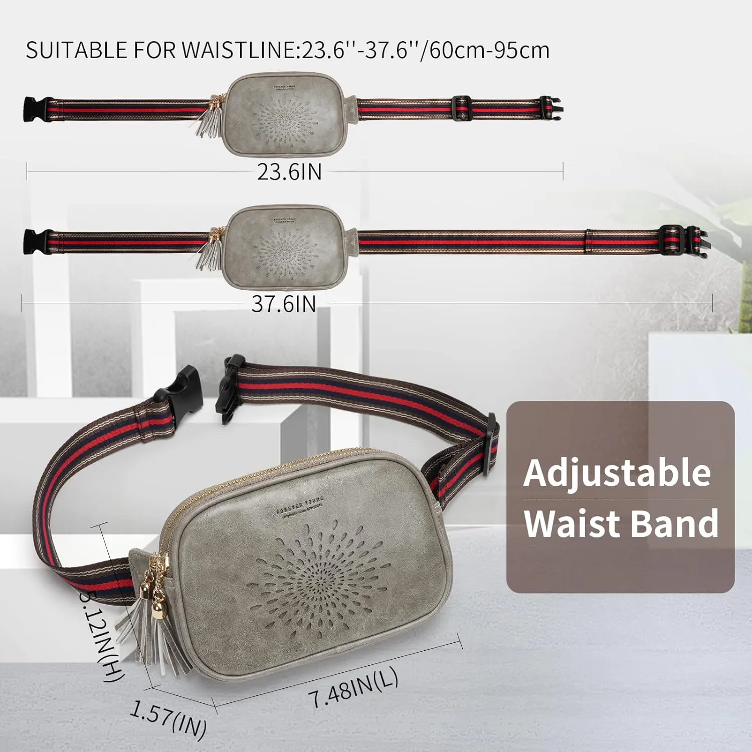 APHISON Fanny Packs for Women Belt Bag Crossbody Bags for Women Mini Everywhere Fashion Waist Bag Vegan Leather Purse with Adjustable Strap