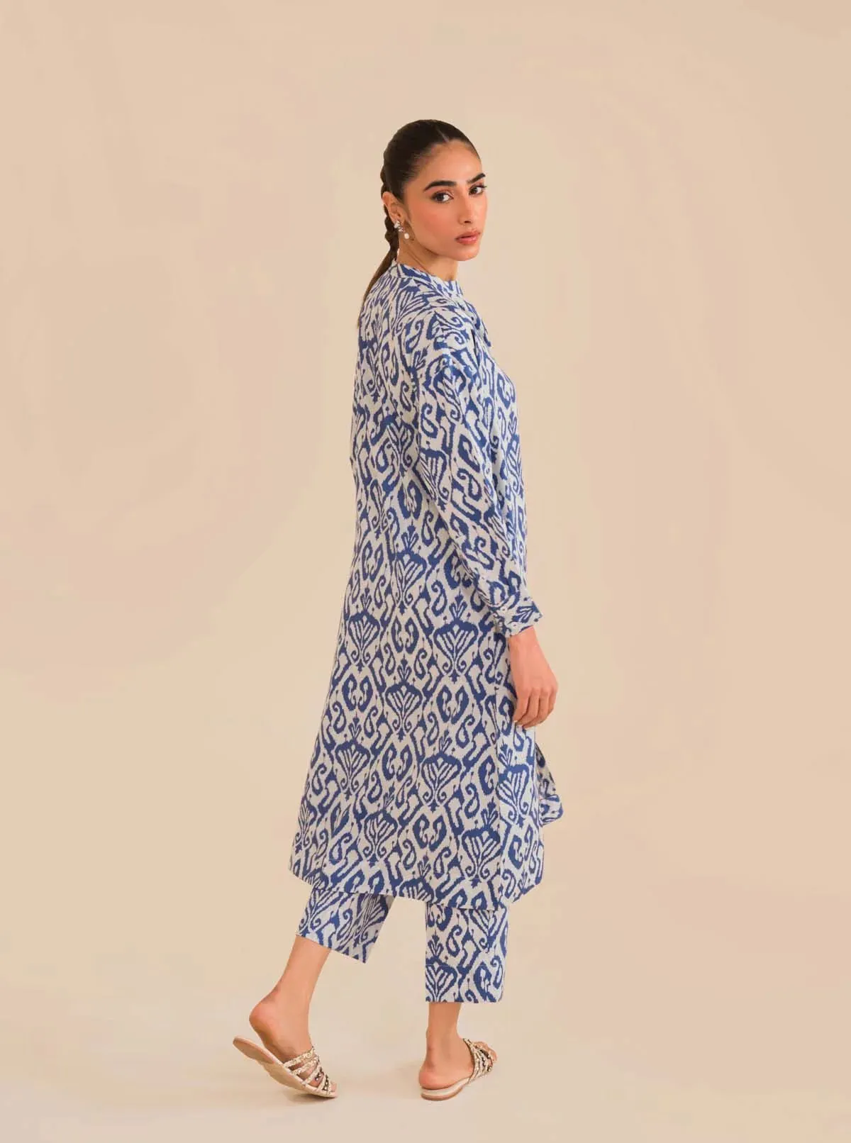 AZURE COTTON SATIN DRESS BY SAHAR