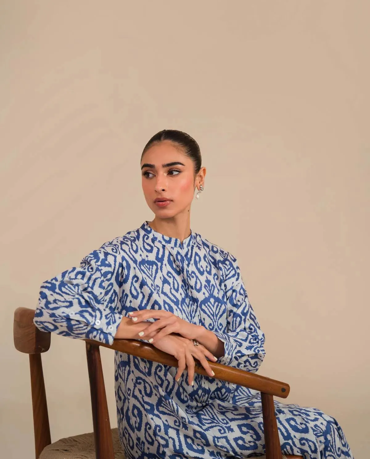 AZURE COTTON SATIN DRESS BY SAHAR