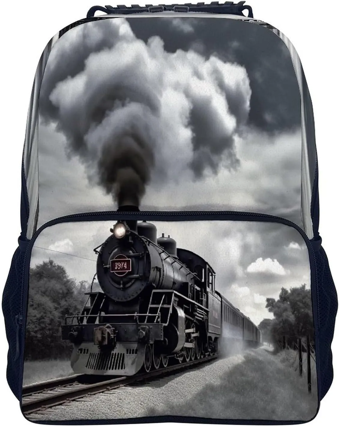 Backpacks Steam Train Clouds Travel Bag Business Work Laptop Backpack