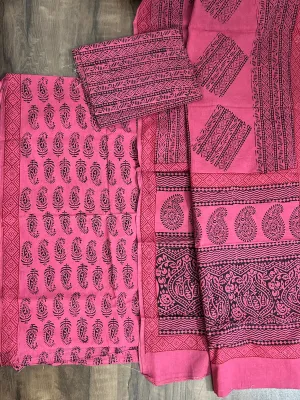 Bagh Print Cotton Dress Material *