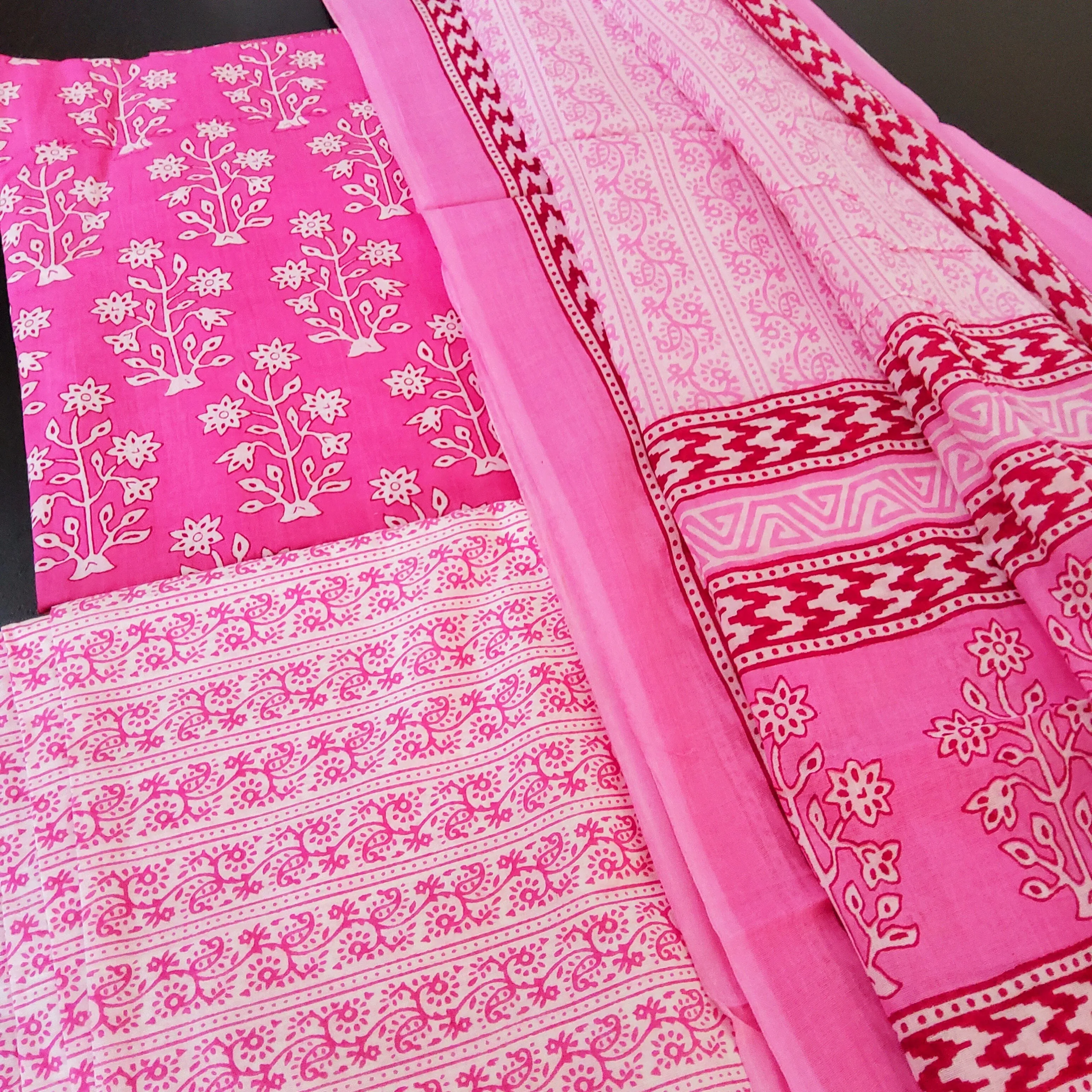 Bagru BlockPrint Cotton Dress Material with Cotton Dupatta