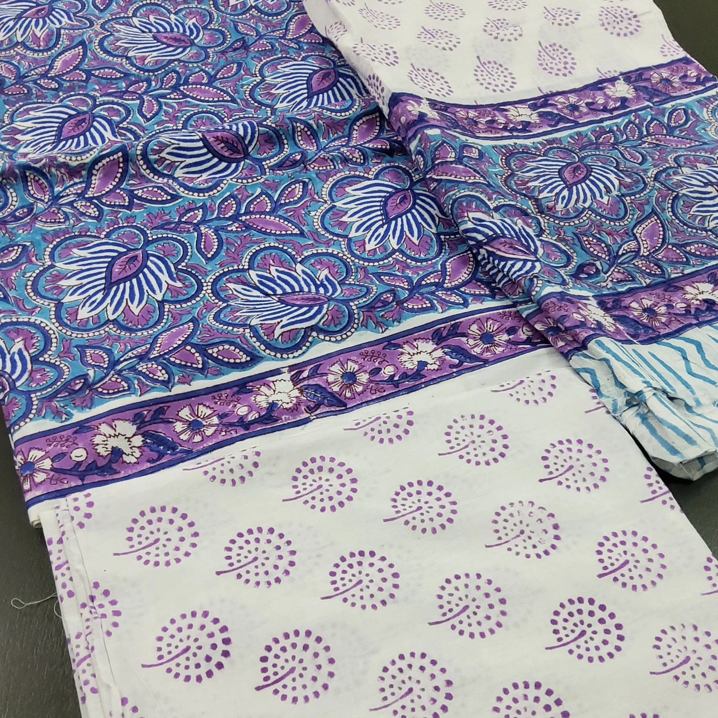 Bagru Hand Block Print Cotton Dress Material with Cotton Dupatta