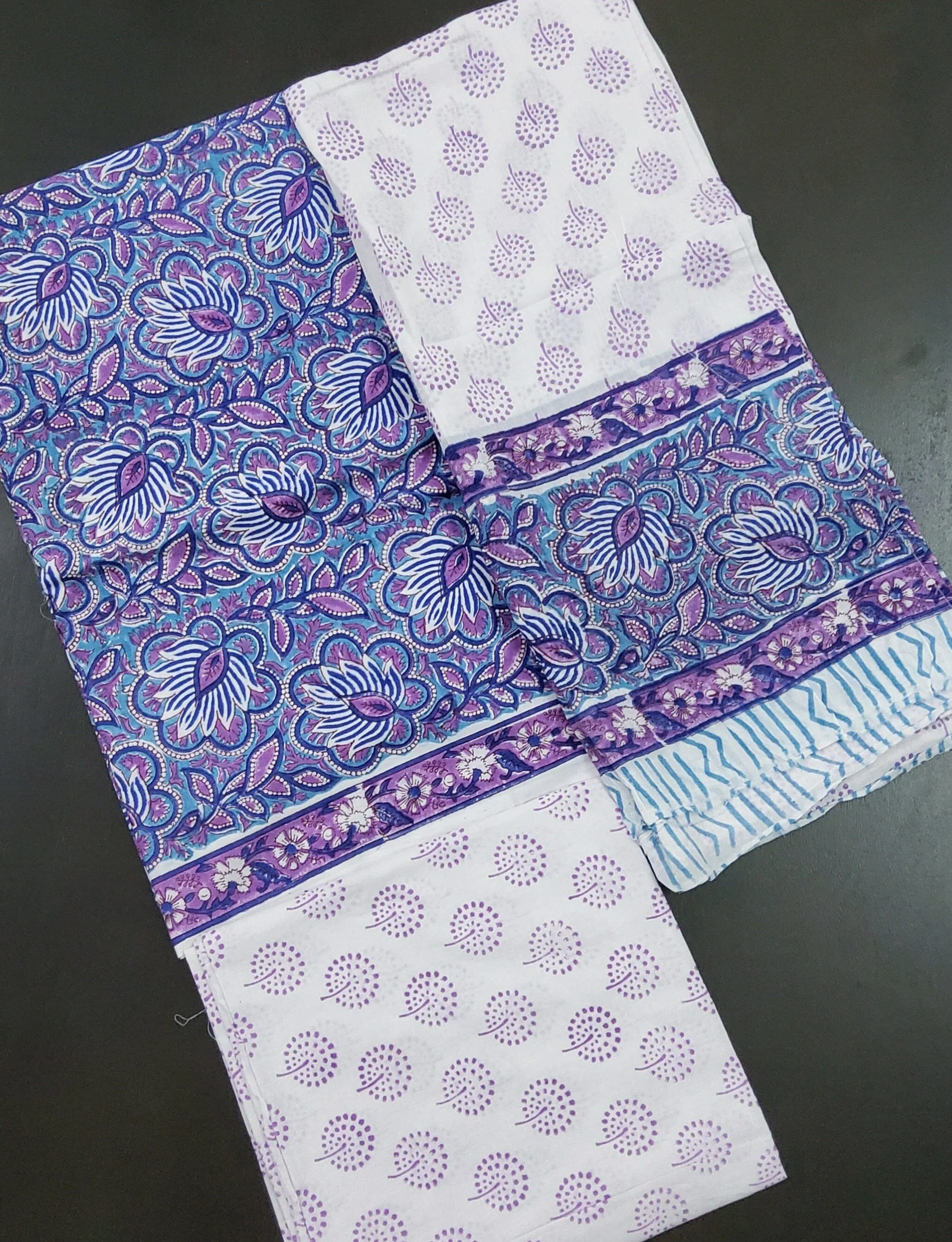 Bagru Hand Block Print Cotton Dress Material with Cotton Dupatta