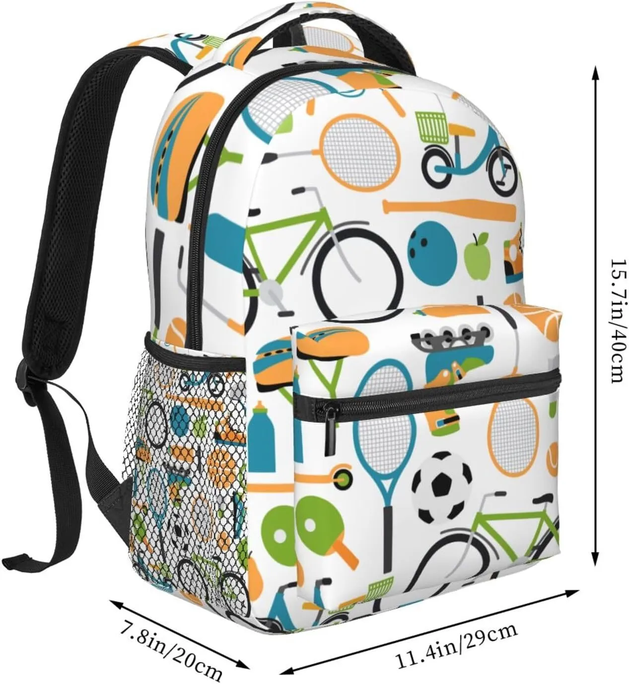 Ball Shuttlecocks Bowling Tennis Baseball Backpack for Men Women, Travel Laptop Backpack Computer Bag Daypack for Business Work Weekender