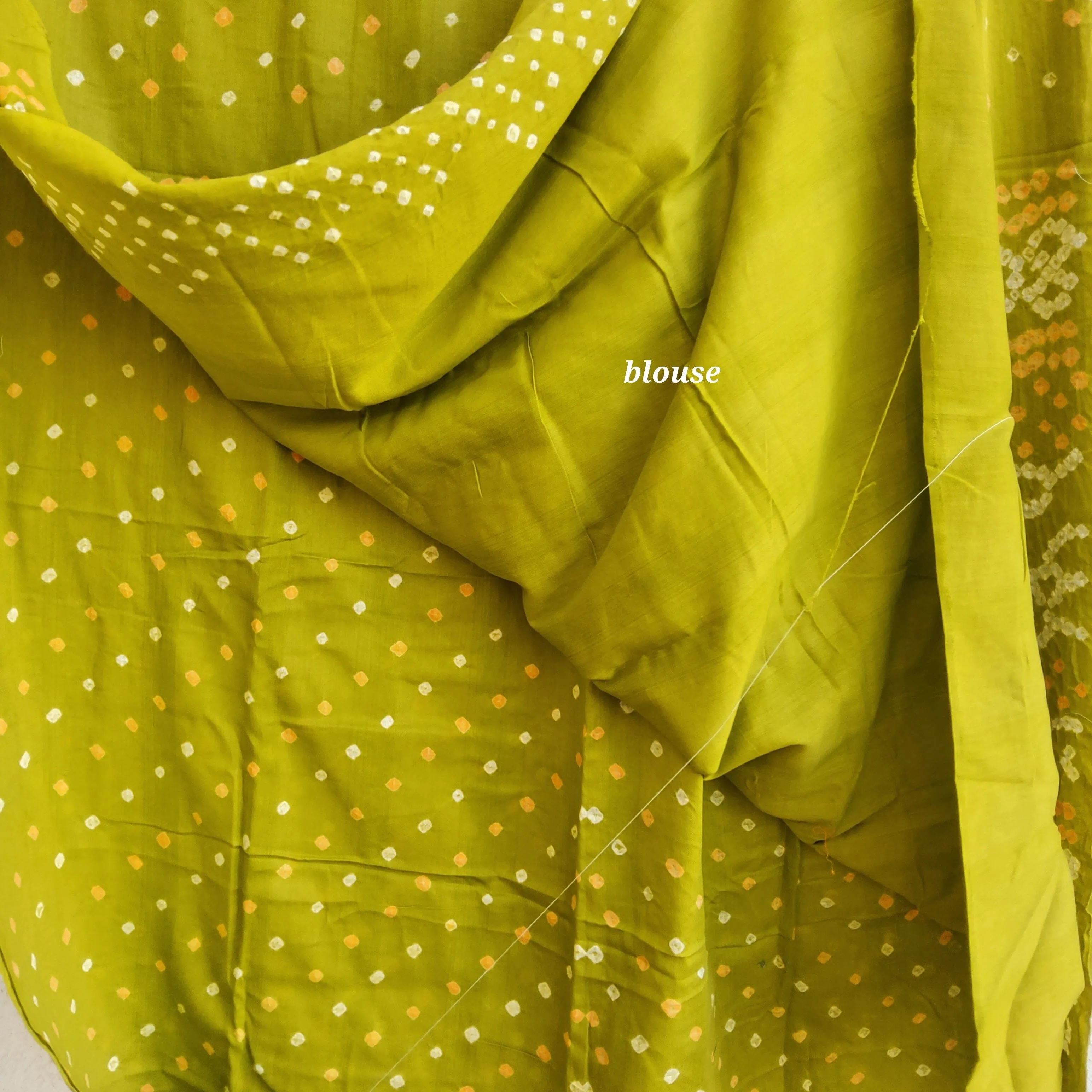Bandhej Satin Cotton Saree with blouse