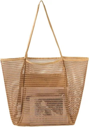 Beach Bags for Women Mesh Large Essentials Woven Vacation Purse Summer Totes Handbags accessories Gifts Shopping