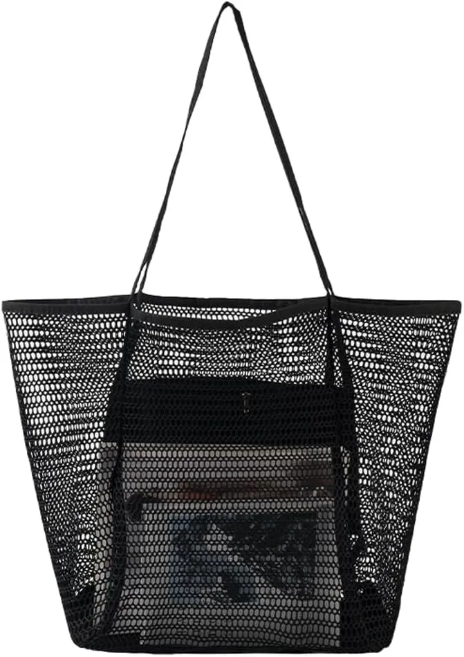 Beach Bags for Women Mesh Large Essentials Woven Vacation Purse Summer Totes Handbags accessories Gifts Shopping