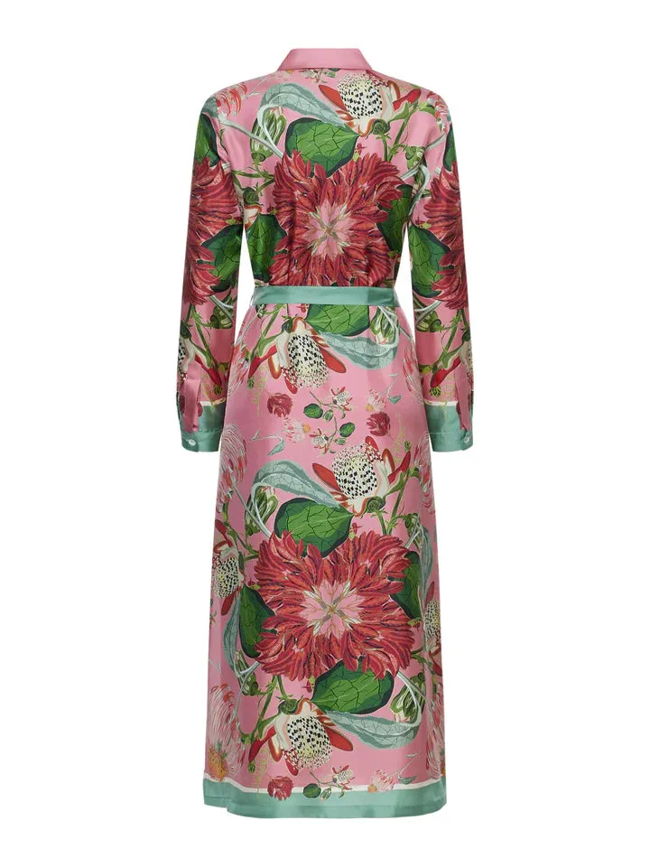 Belted Silk Shirt Dress