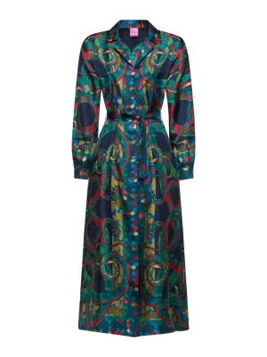 Belted Silk Shirt Dress