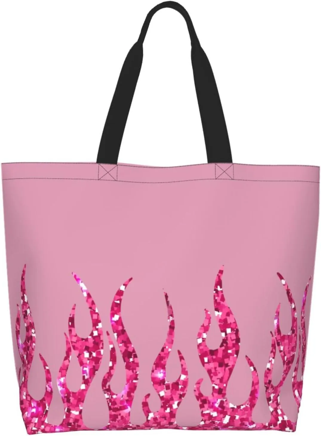 Black Leopard Print Women's Tote Bag Large Capacity Single Shoulder Bags Handbag for Shopping Work