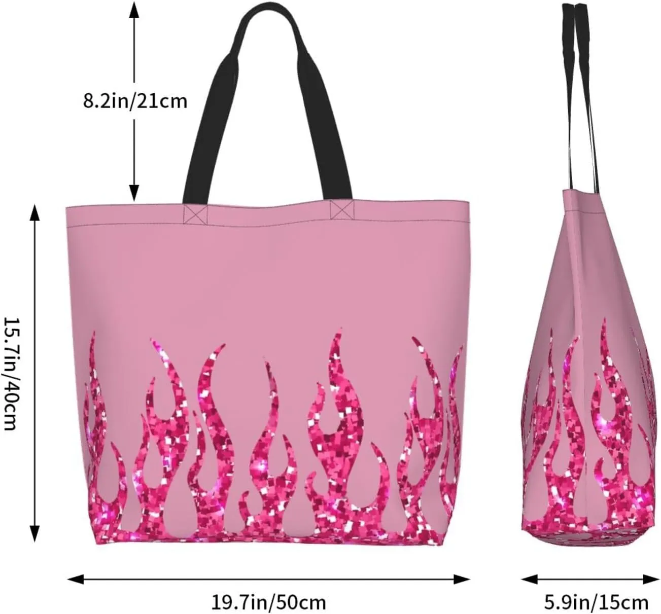 Black Leopard Print Women's Tote Bag Large Capacity Single Shoulder Bags Handbag for Shopping Work