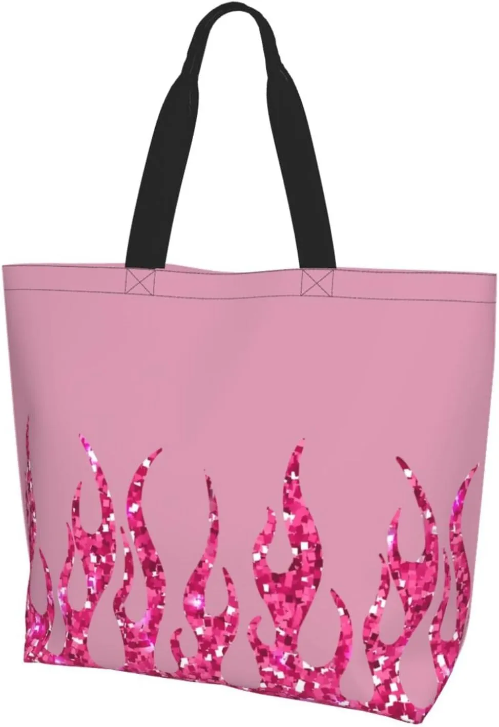 Black Leopard Print Women's Tote Bag Large Capacity Single Shoulder Bags Handbag for Shopping Work