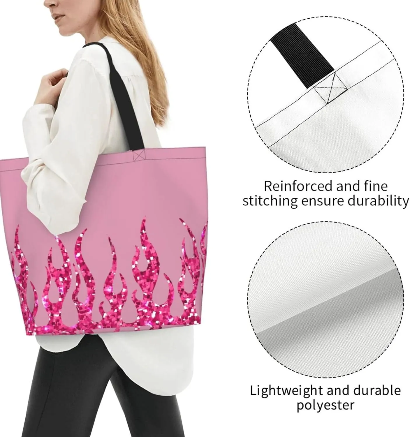 Black Leopard Print Women's Tote Bag Large Capacity Single Shoulder Bags Handbag for Shopping Work