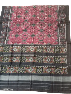 Black Pink Patola Mercerised Cotton Saree