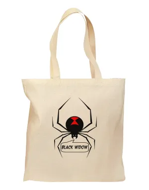 Black Widow Spider Design - Text Grocery Tote Bag