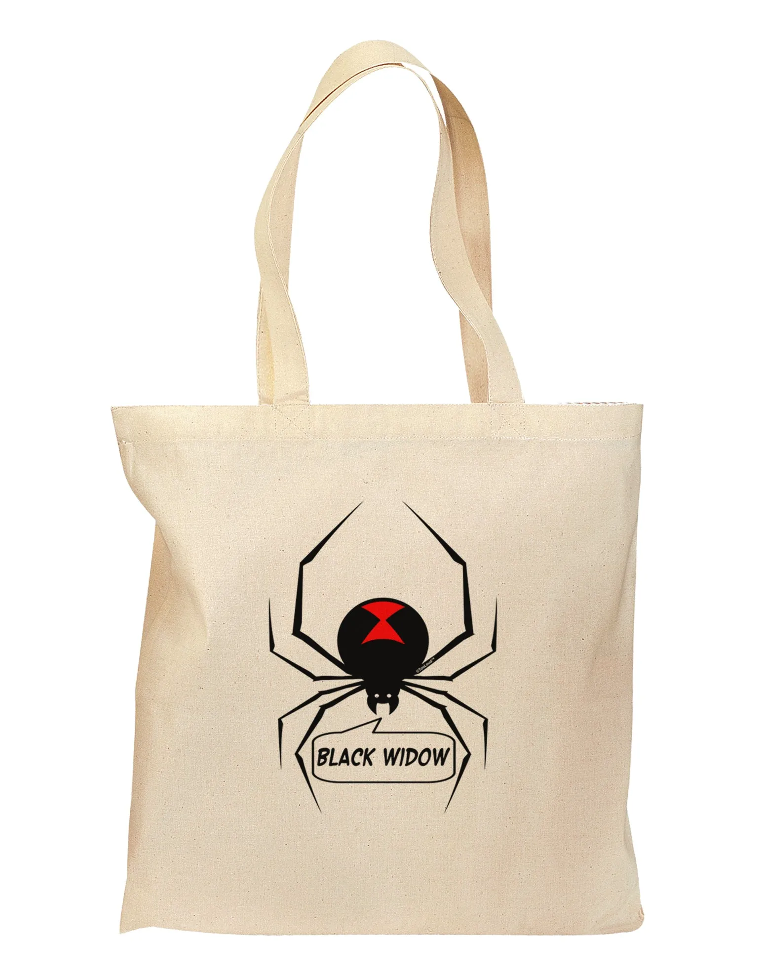 Black Widow Spider Design - Text Grocery Tote Bag